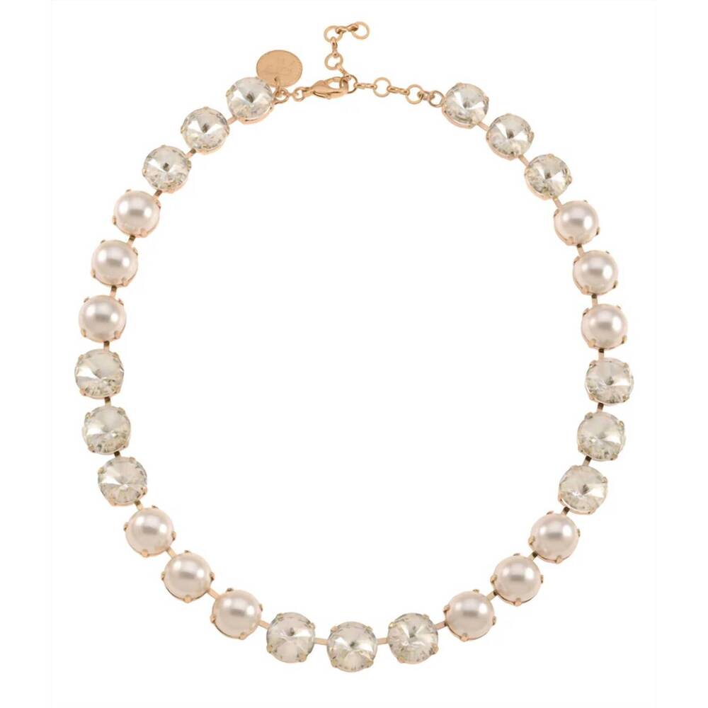 NEW REBEKAH PRICE avery necklace in crystal, pearl, gold